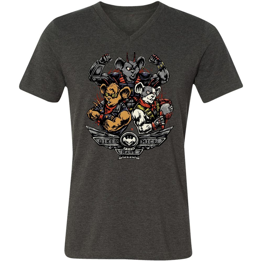 Unisex V-Neck T-Shirt - Z51R8RRB - Dark Grey Heather - 8