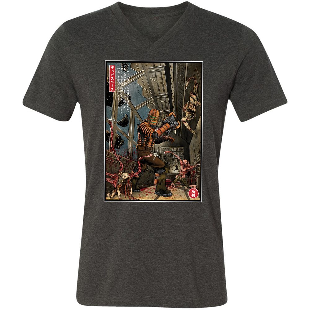 Unisex V-Neck T-Shirt - WCFL5KR1 - Dark Grey Heather - 8