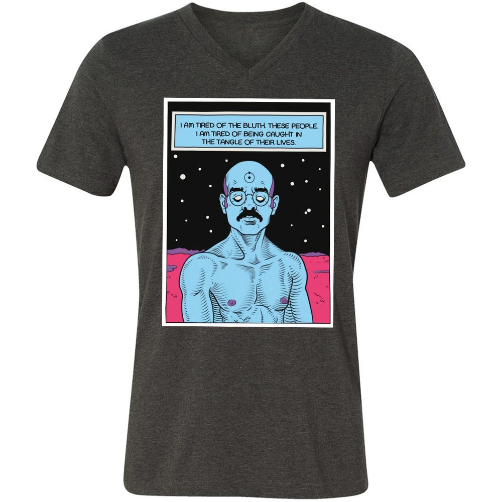 Unisex V-Neck T-Shirt - WZRZQ642 - Dark Grey Heather - 8