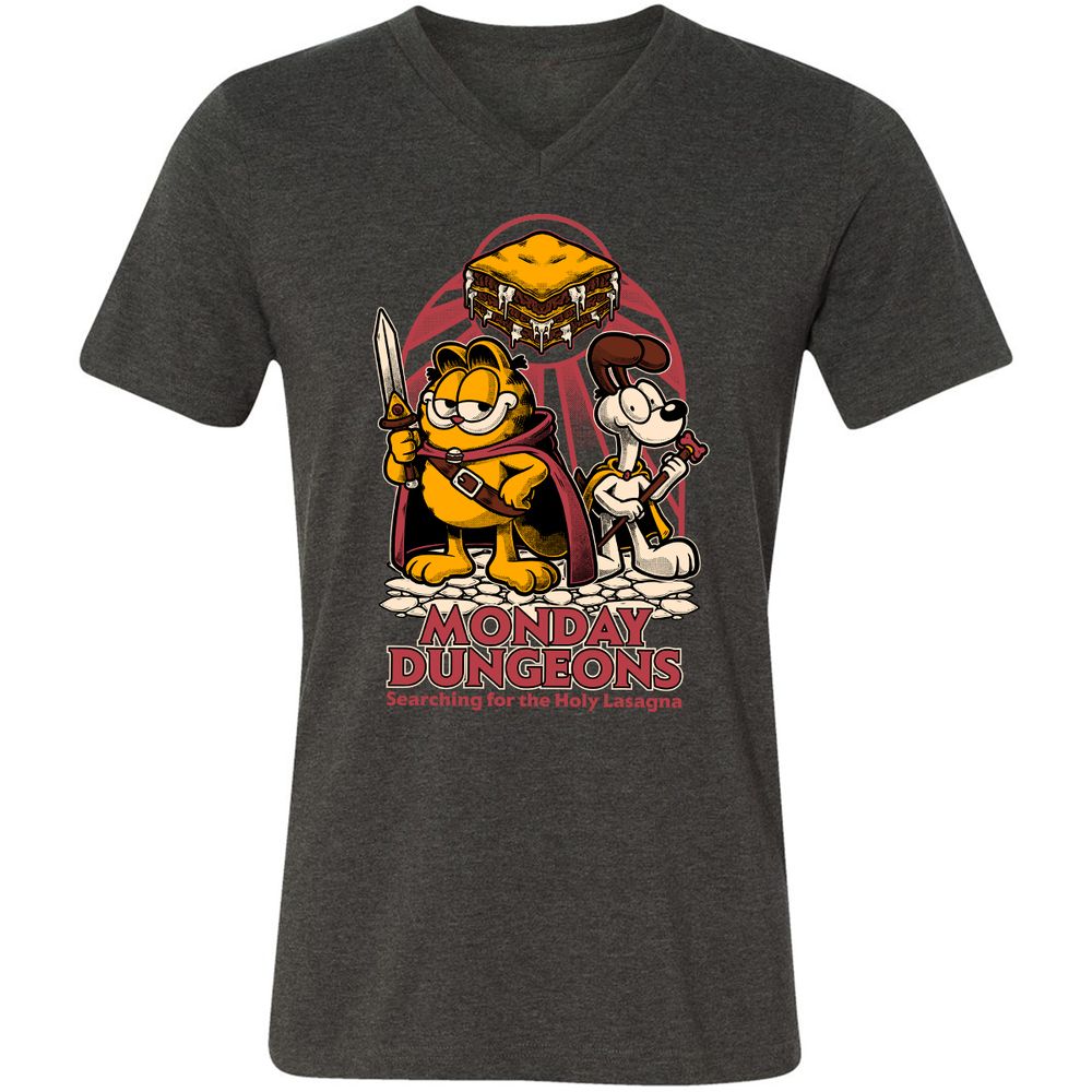 Unisex V-Neck T-Shirt - H6BK1HT7 - Dark Grey Heather - 8