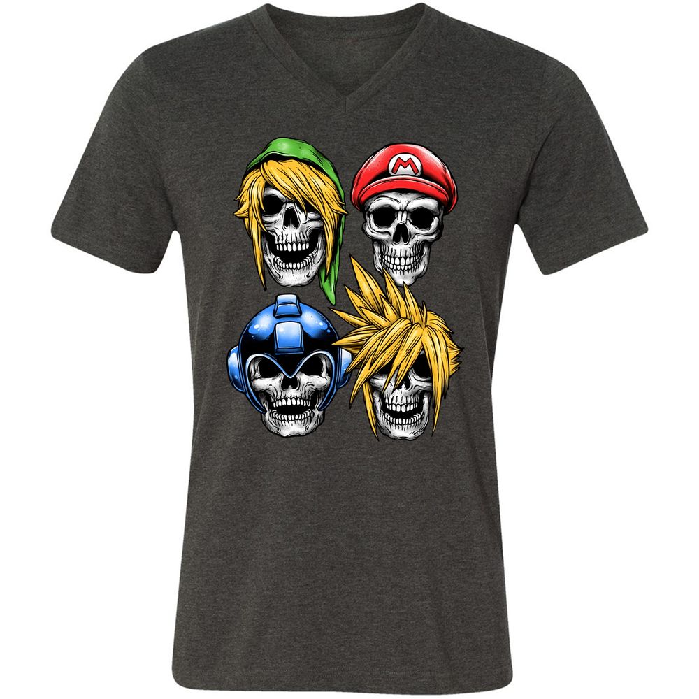 Unisex V-Neck T-Shirt - 5YHMC3LL - Dark Grey Heather - 8