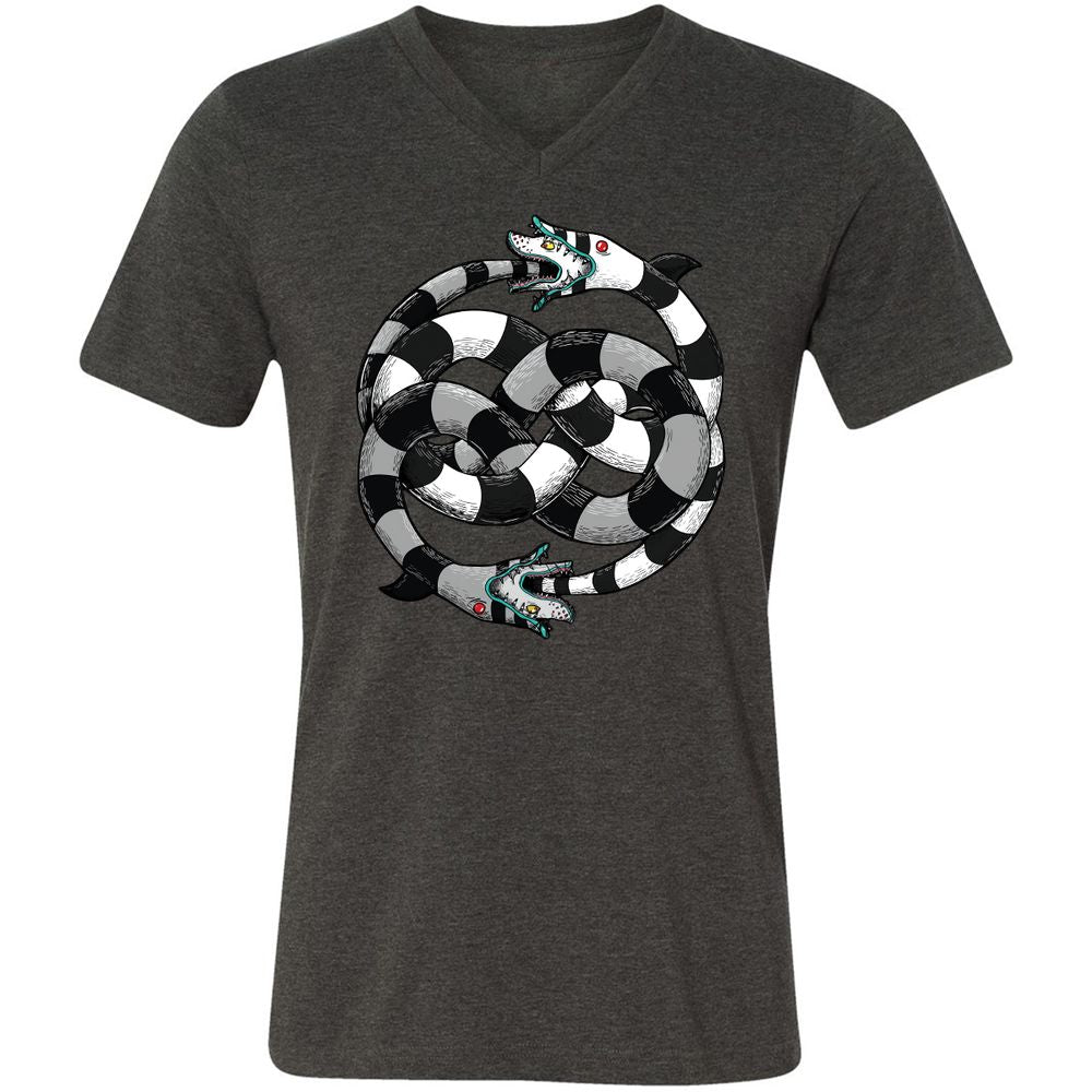 Unisex V-Neck T-Shirt - UXD4TBTZ - Dark Grey Heather - 8