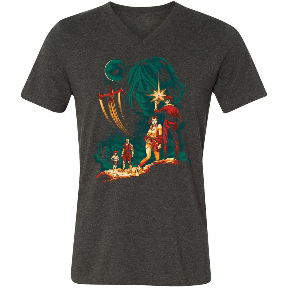 Unisex V-Neck T-Shirt - B1Q4WY5K - Dark Grey Heather - 8