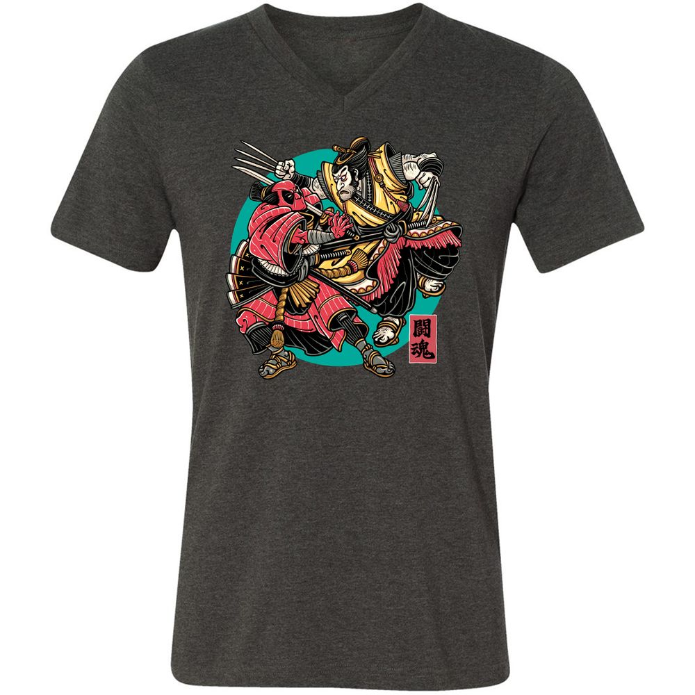 Unisex V-Neck T-Shirt - 96XJGKU9 - Dark Grey Heather - 8