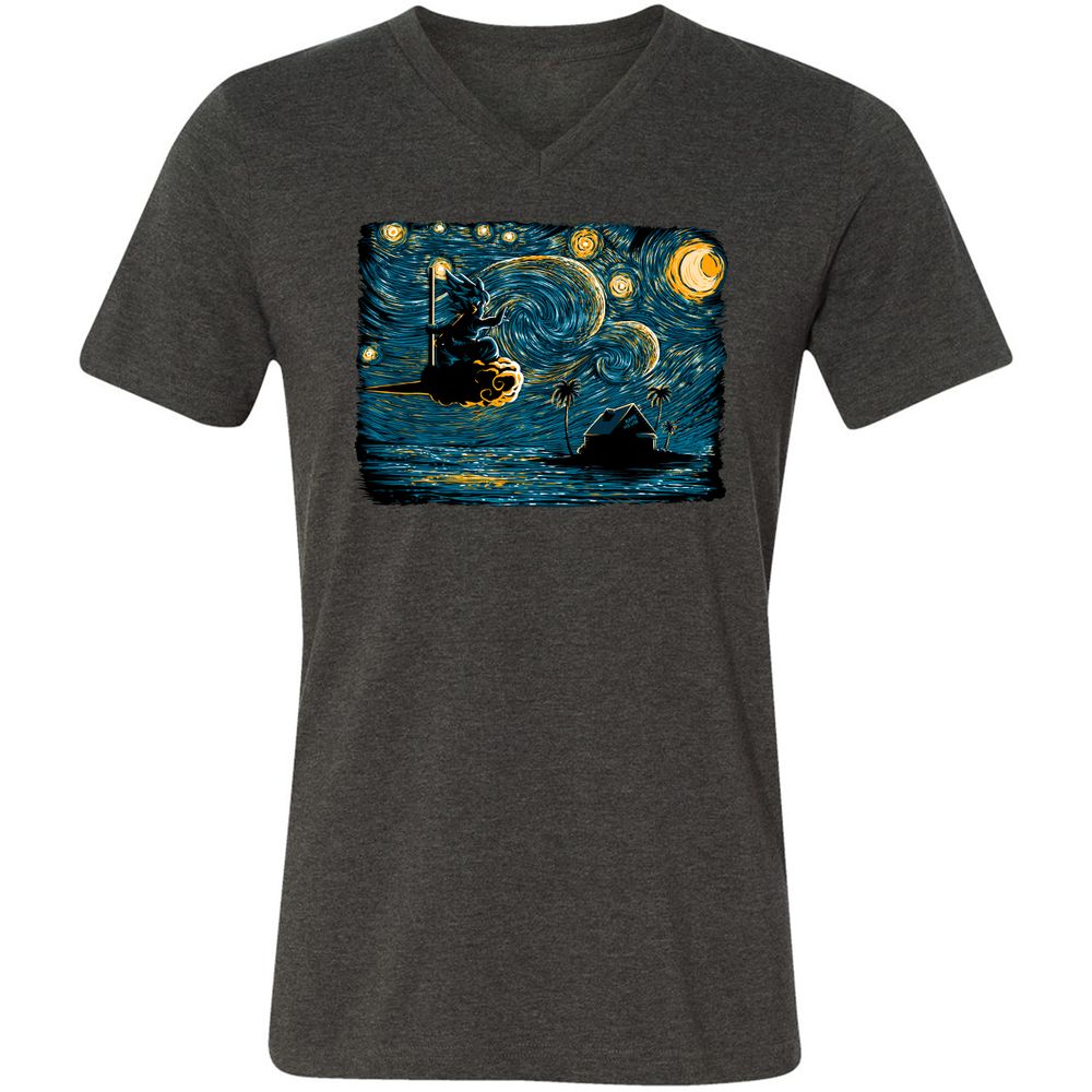 Unisex V-Neck T-Shirt - GSEEQPRU - Dark Grey Heather - 8