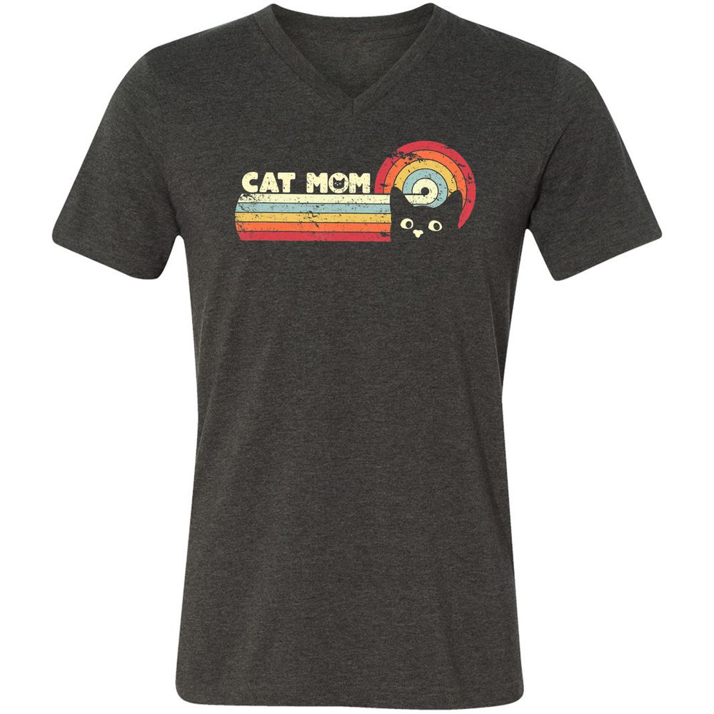 Unisex V-Neck T-Shirt - C5T6W88W - Dark Grey Heather - 8