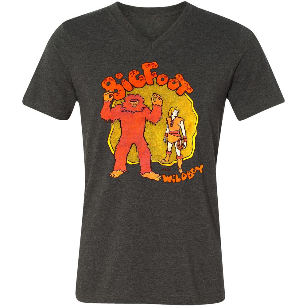 Unisex V-Neck T-Shirt - UPVK9KW6 - Dark Grey Heather - 8