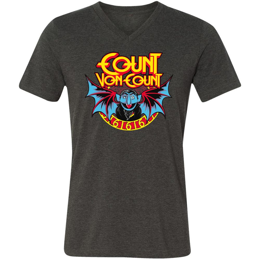 Unisex V-Neck T-Shirt - 88PZ5G9U - Dark Grey Heather - 8