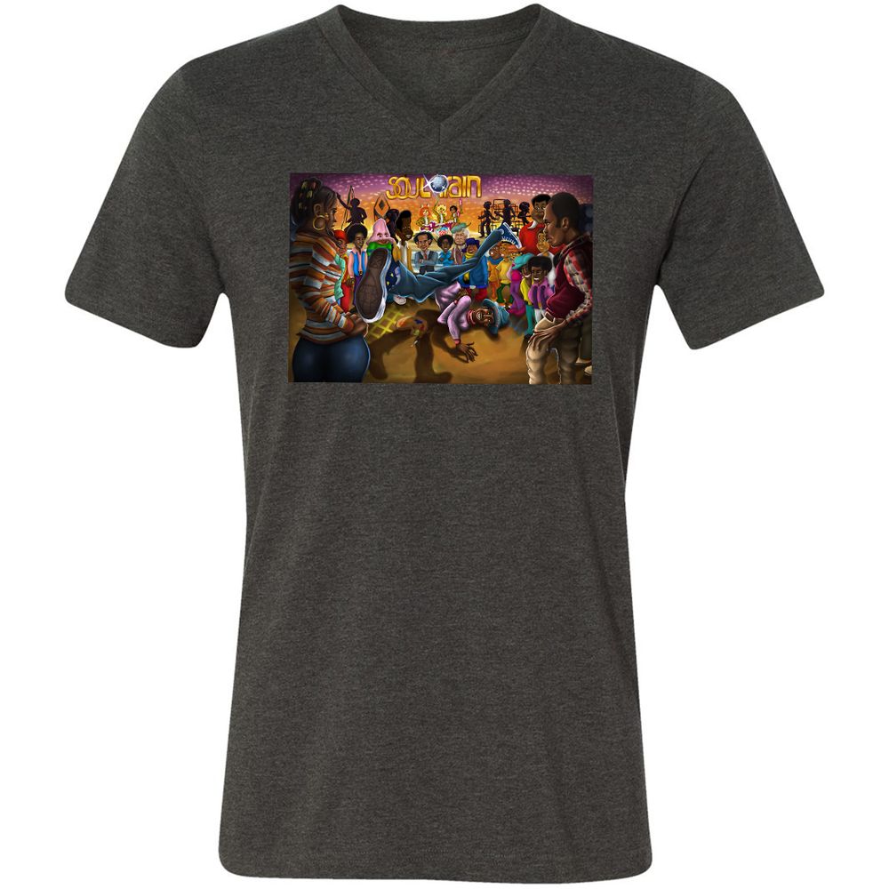 Unisex V-Neck T-Shirt - F7JFF4ZY - Dark Grey Heather - 8