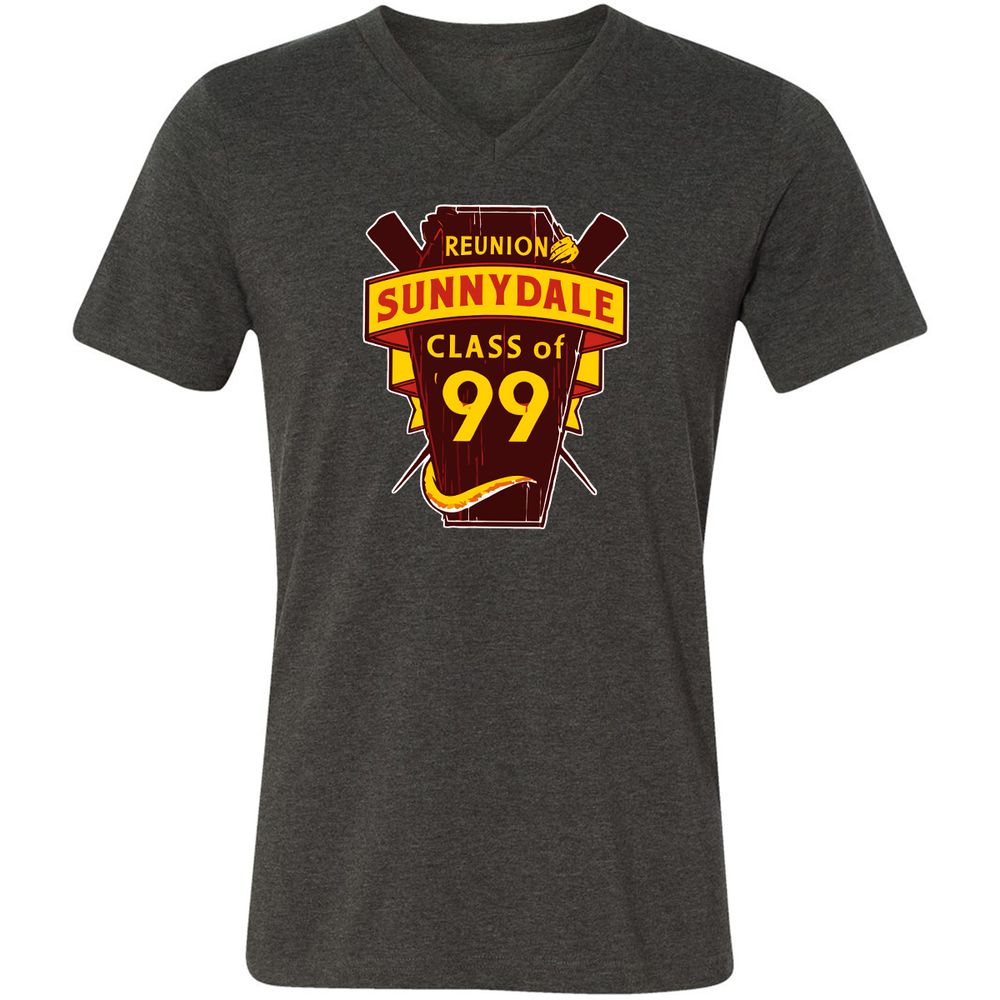 Unisex V-Neck T-Shirt - CFZ3Y9B4 - Dark Grey Heather - 8