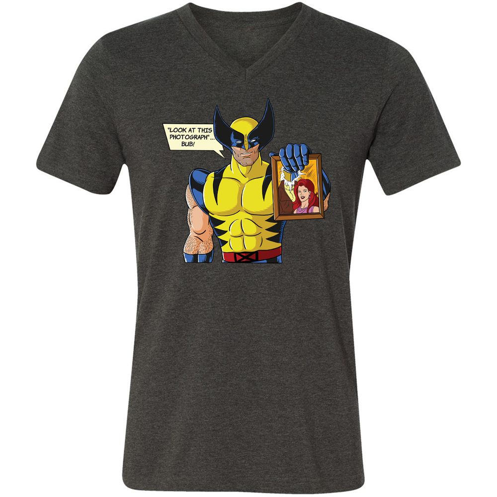 Unisex V-Neck T-Shirt - AZQ36GDN - Dark Grey Heather - 8