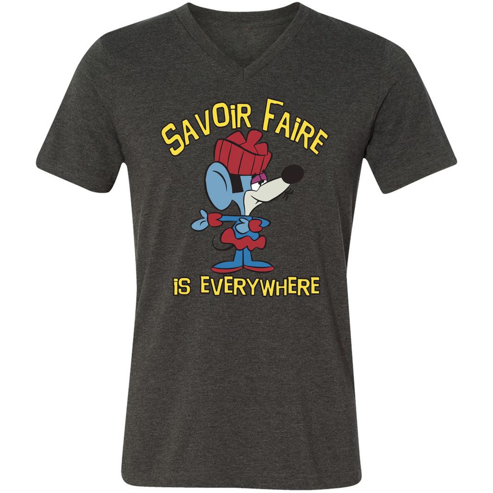 Unisex V-Neck T-Shirt - E95PJMNG - Dark Grey Heather - 8