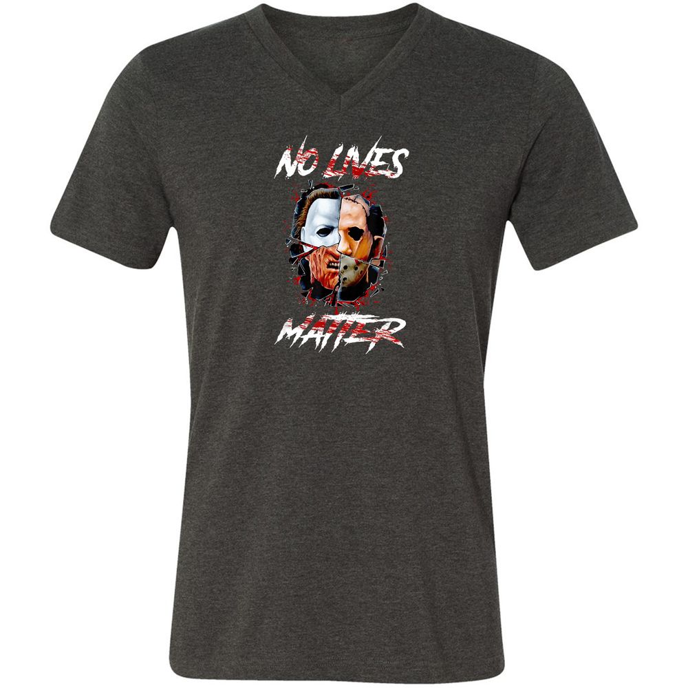 Unisex V-Neck T-Shirt - K1FEBXC3 - Dark Grey Heather - 8