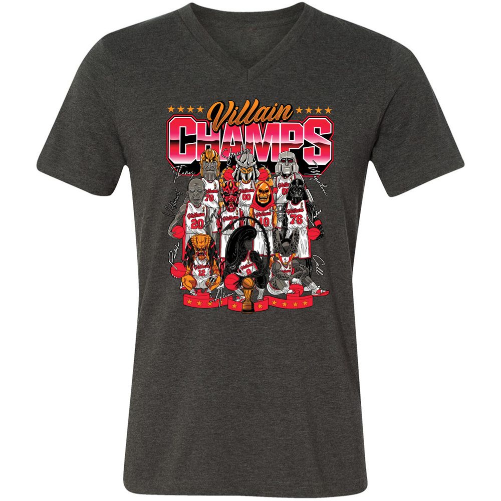 Unisex V-Neck T-Shirt - Y4TR4JV7 - Dark Grey Heather - 8