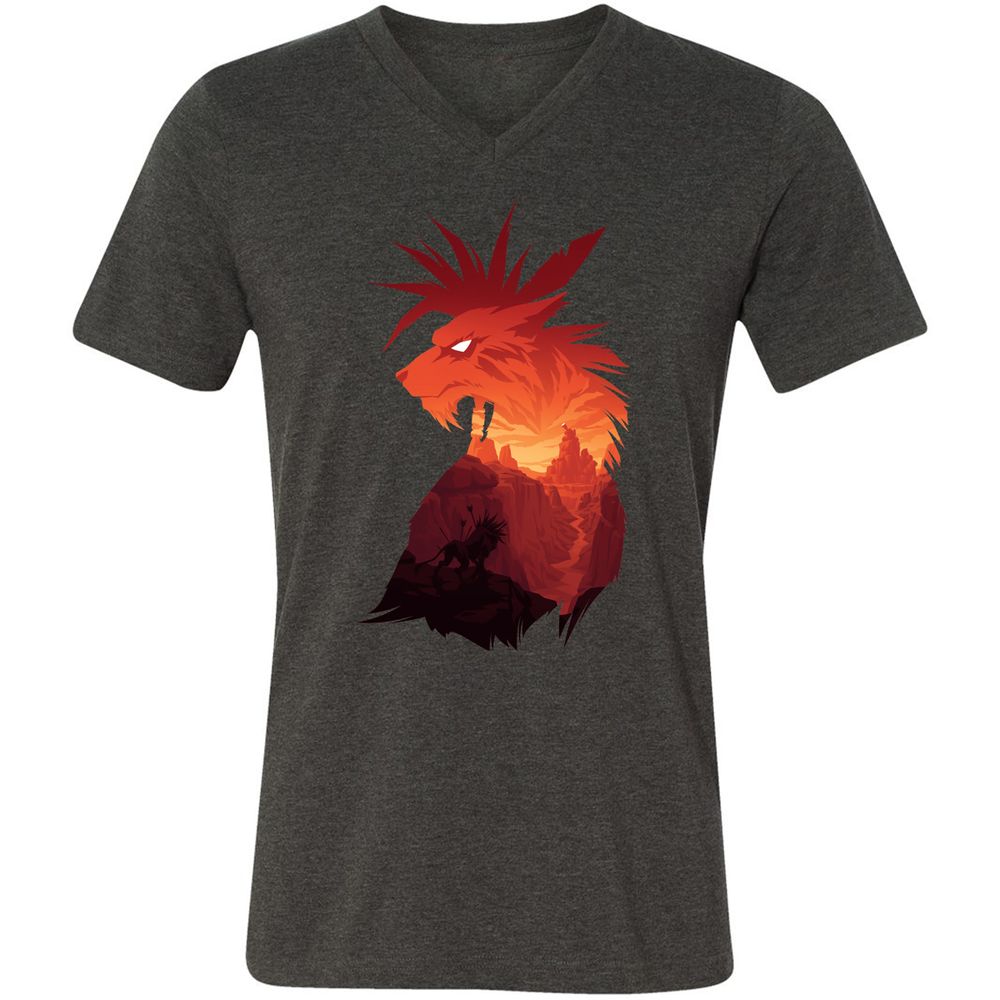 Unisex V-Neck T-Shirt - NLNKSUZ6 - Dark Grey Heather - 8