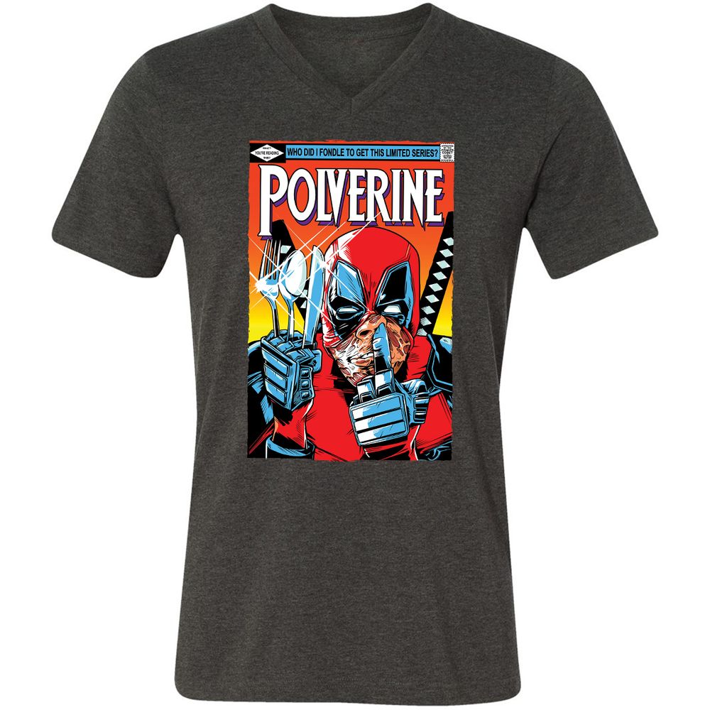 Unisex V-Neck T-Shirt - PW8G3DXL - Dark Grey Heather - 8