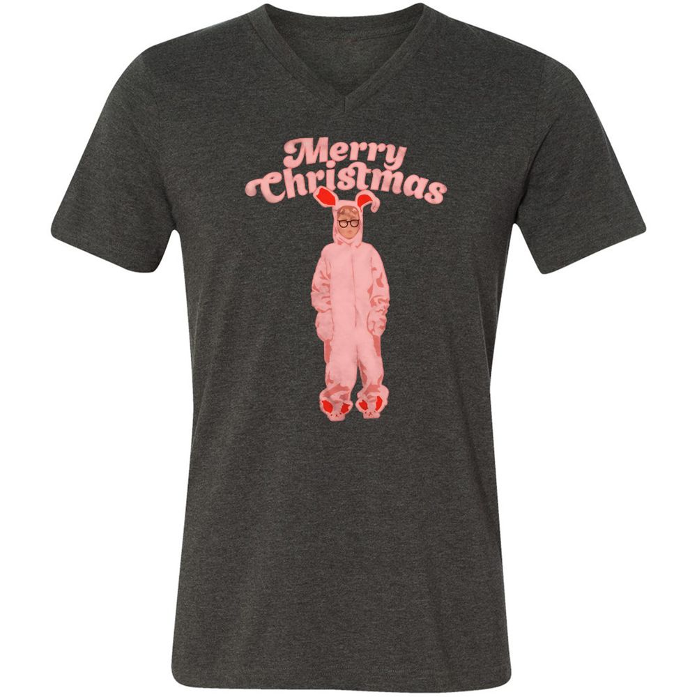 Unisex V-Neck T-Shirt - 14T8G5UM - Dark Grey Heather - 8