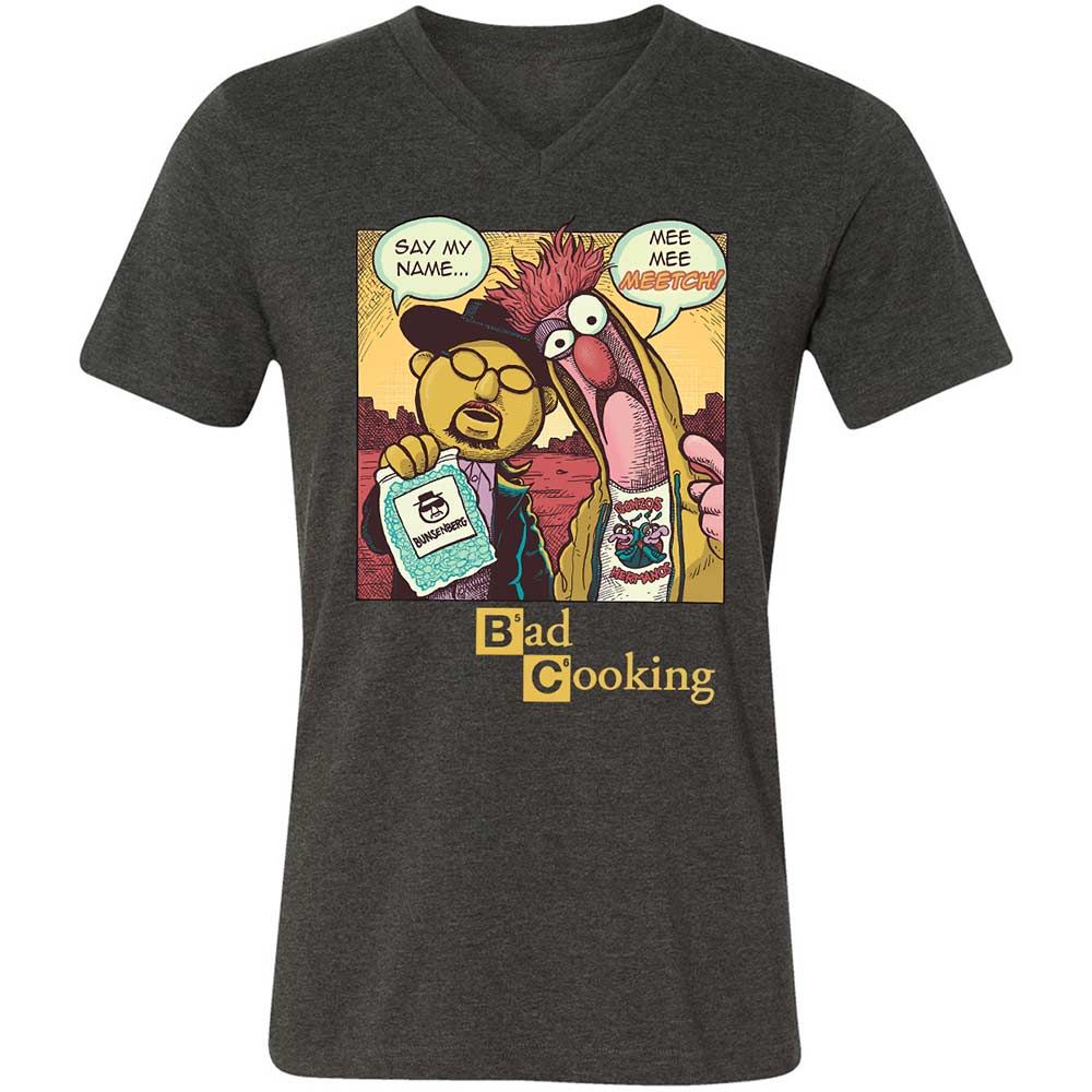 Unisex V-Neck T-Shirt - S8NCHHR7 - Dark Grey Heather - 8