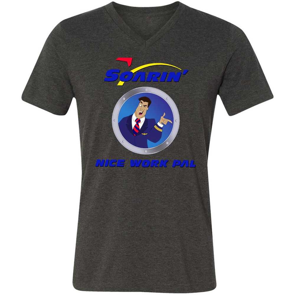 Unisex V-Neck T-Shirt - XBRFZYQP - Dark Grey Heather - 8