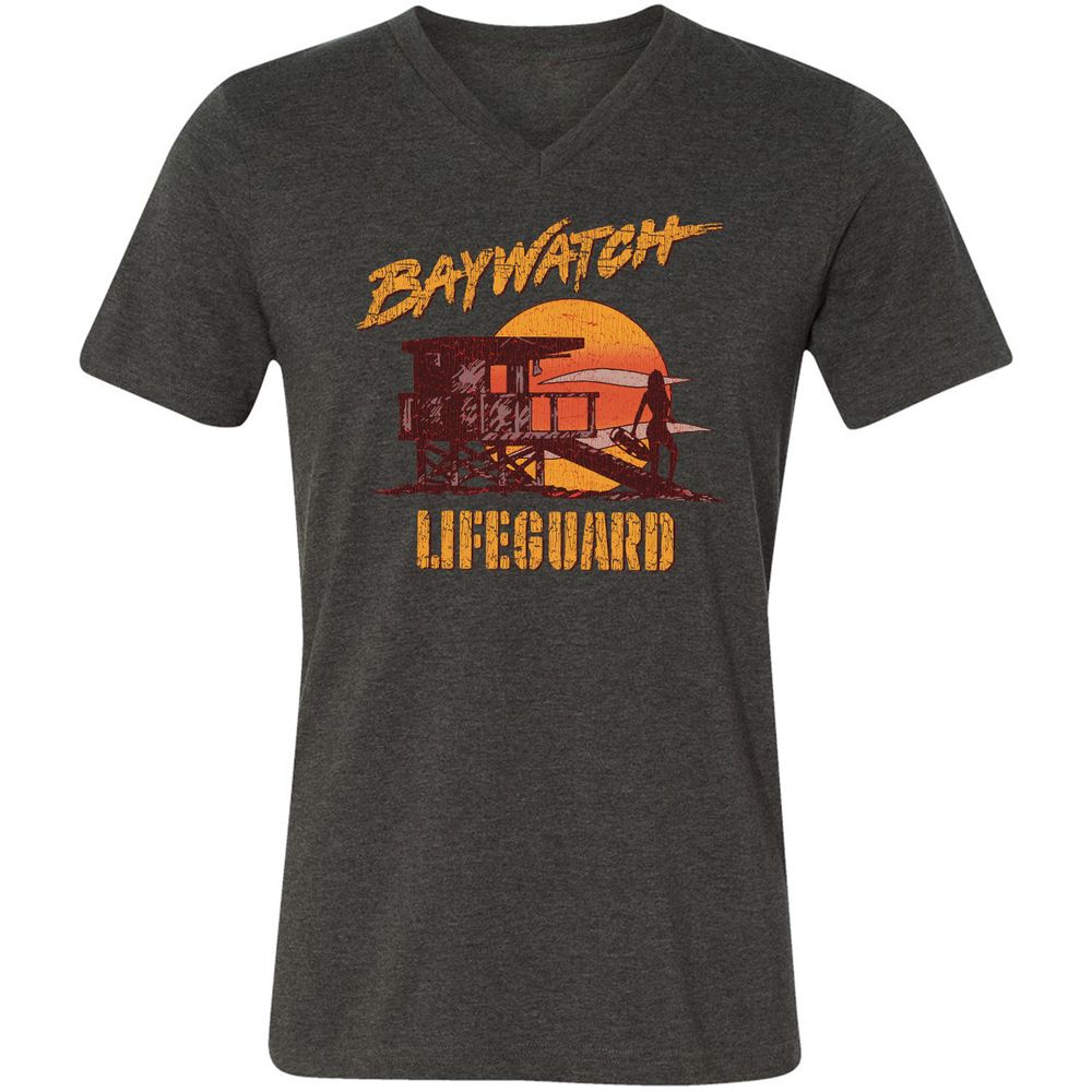 Unisex V-Neck T-Shirt - UXSYPVSZ - Dark Grey Heather - 8
