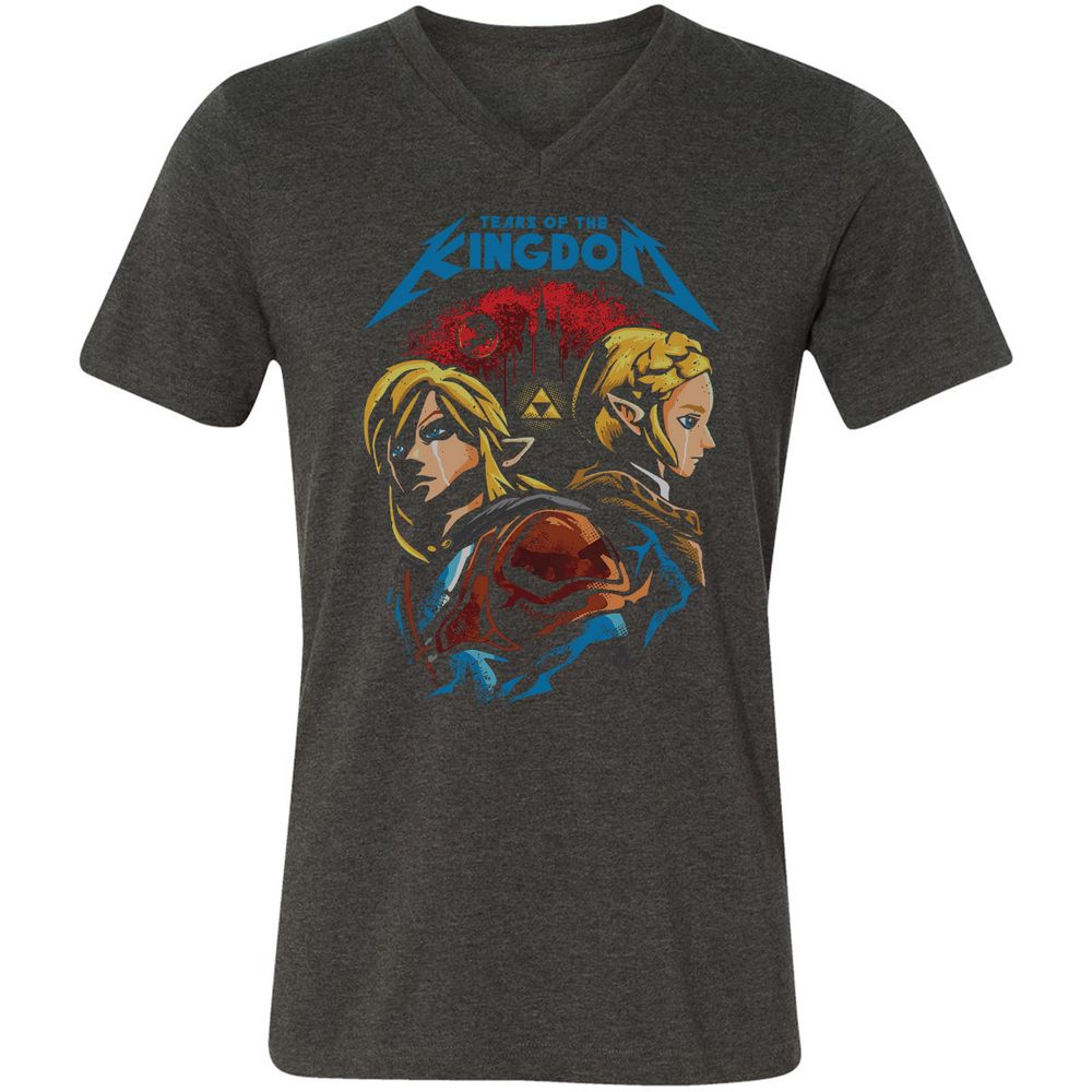 Unisex V-Neck T-Shirt - 9XS8C3AP - Dark Grey Heather - 8