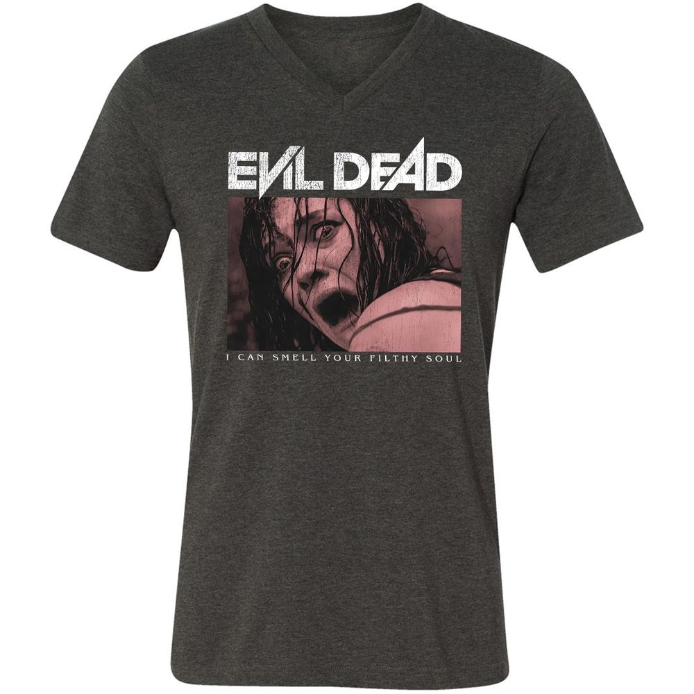 Unisex V-Neck T-Shirt - Black - Dark Grey Heather - 8