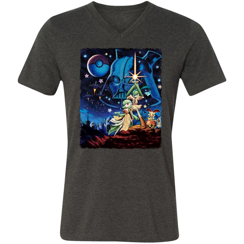 Unisex V-Neck T-Shirt - 72AAMFNZ - Dark Grey Heather - 8