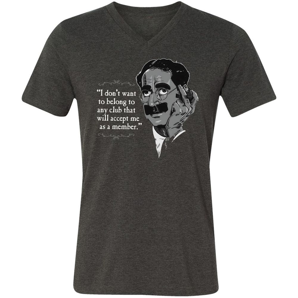 Unisex V-Neck T-Shirt - 9YLF2D9P - Dark Grey Heather - 8