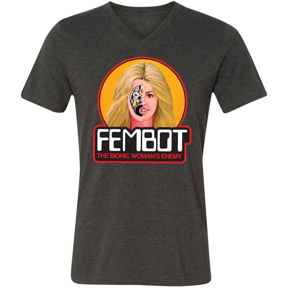 Unisex V-Neck T-Shirt - 1MANXV1W - Dark Grey Heather - 8