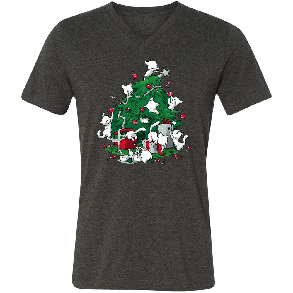 Unisex V-Neck T-Shirt - QZ5ZDD4R - Dark Grey Heather - 8