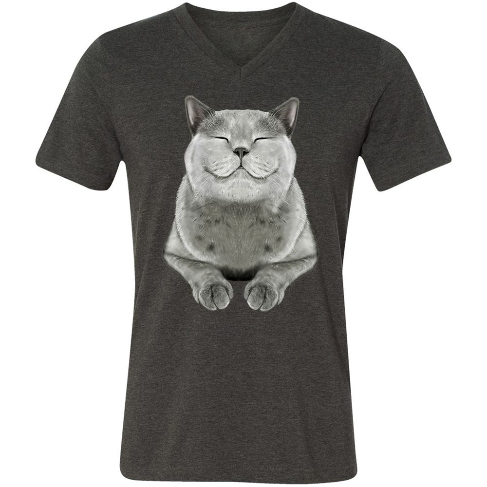 Unisex V-Neck T-Shirt - DRVCAR69 - Dark Grey Heather - 8