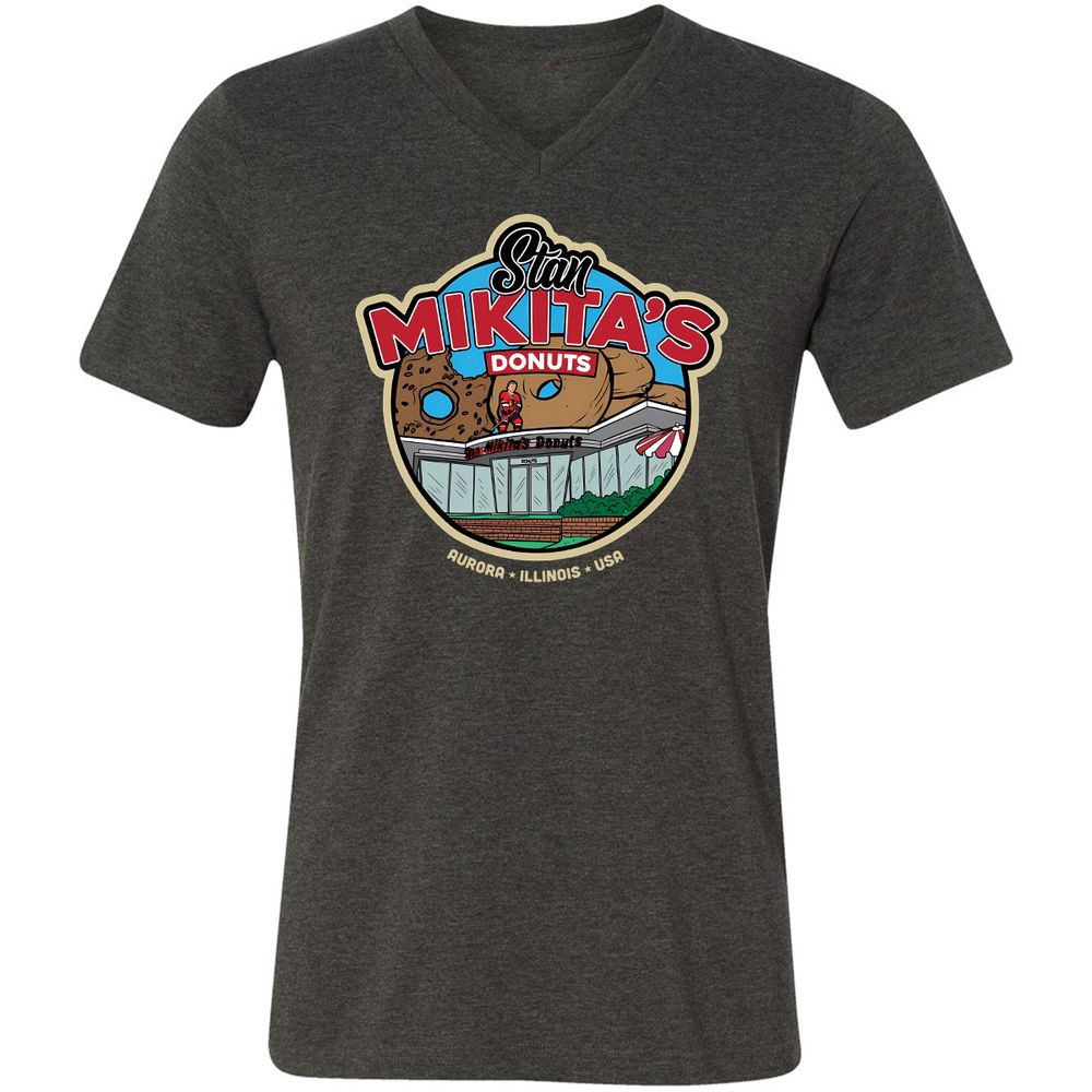 Unisex V-Neck T-Shirt - F7Z14CYV - Dark Grey Heather - 8