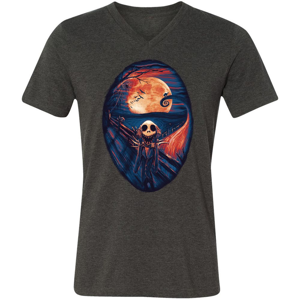 Unisex V-Neck T-Shirt - UTRDV6EQ - Dark Grey Heather - 8
