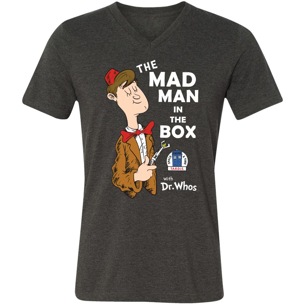 Unisex V-Neck T-Shirt - 2A5X9KD7 - Dark Grey Heather - 8