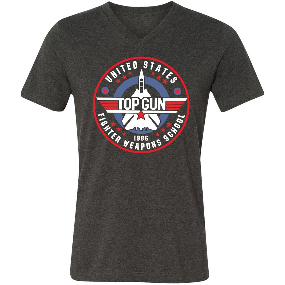 Unisex V-Neck T-Shirt - 194BU7W5 - Dark Grey Heather - 8