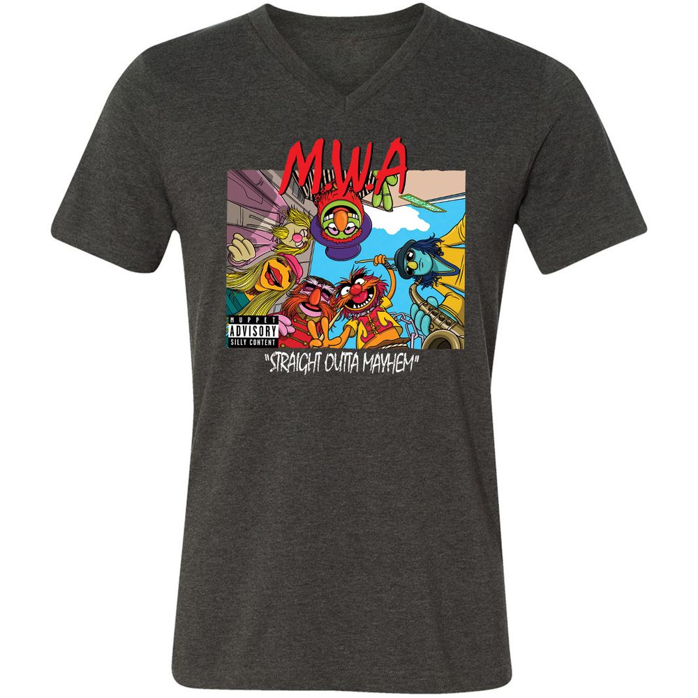 Unisex V-Neck T-Shirt - ARF284MN - Dark Grey Heather - 8
