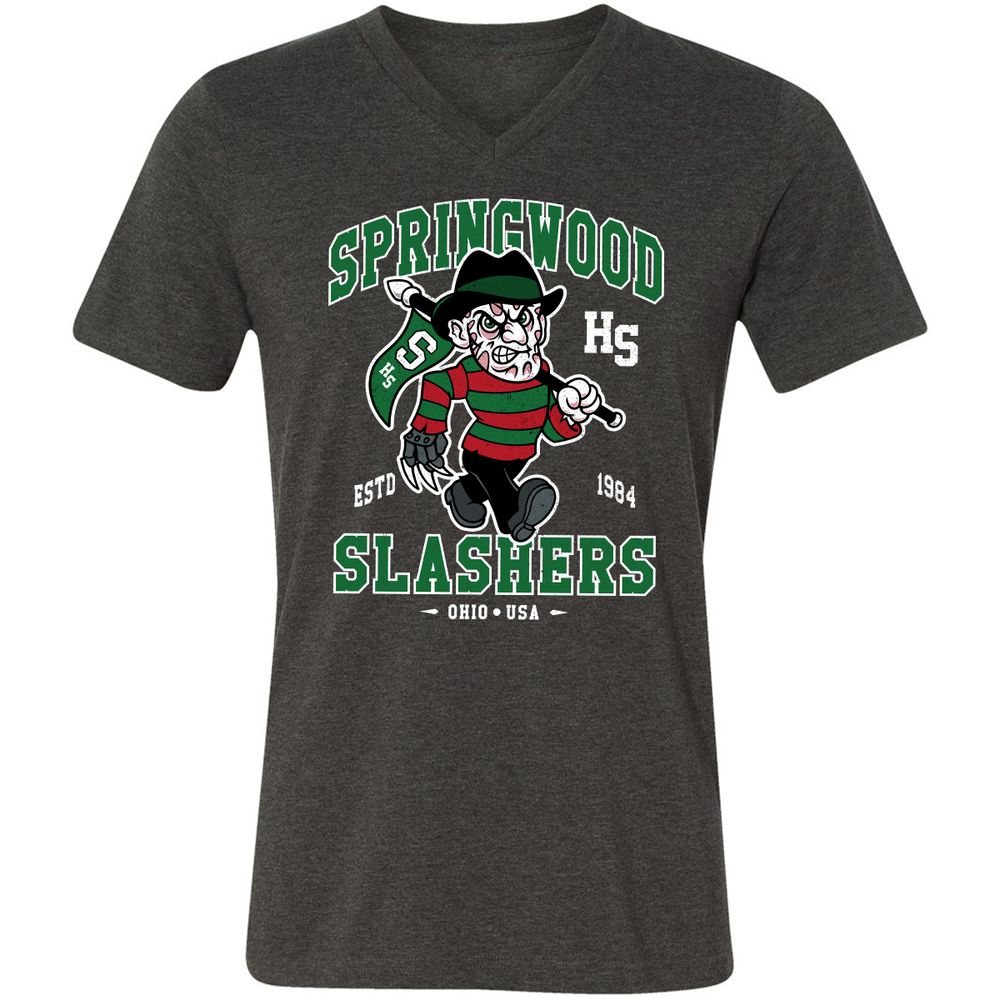 Unisex V-Neck T-Shirt - PNNKP9X3 - Dark Grey Heather - 8