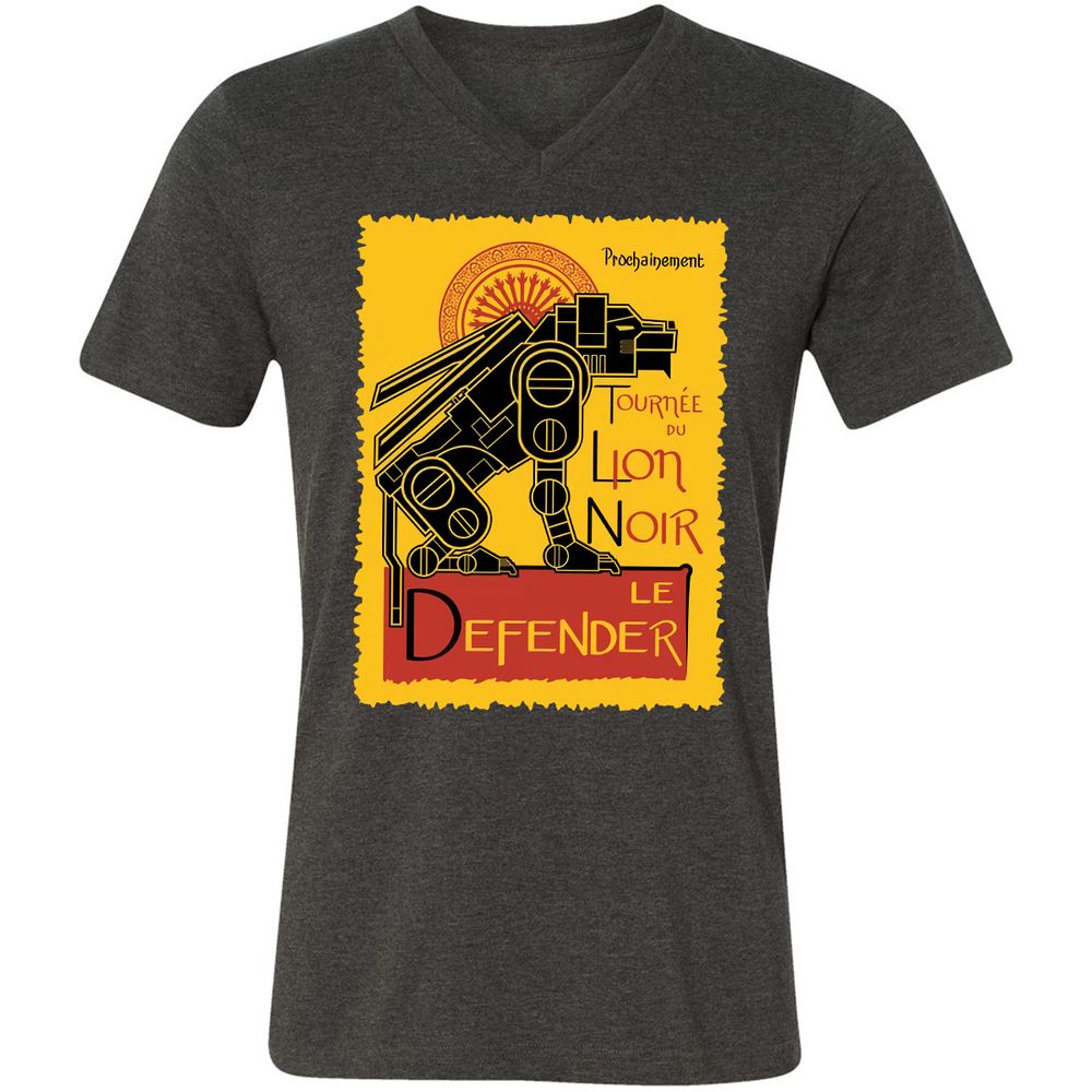 Unisex V-Neck T-Shirt - 4RLULENJ - Dark Grey Heather - 8