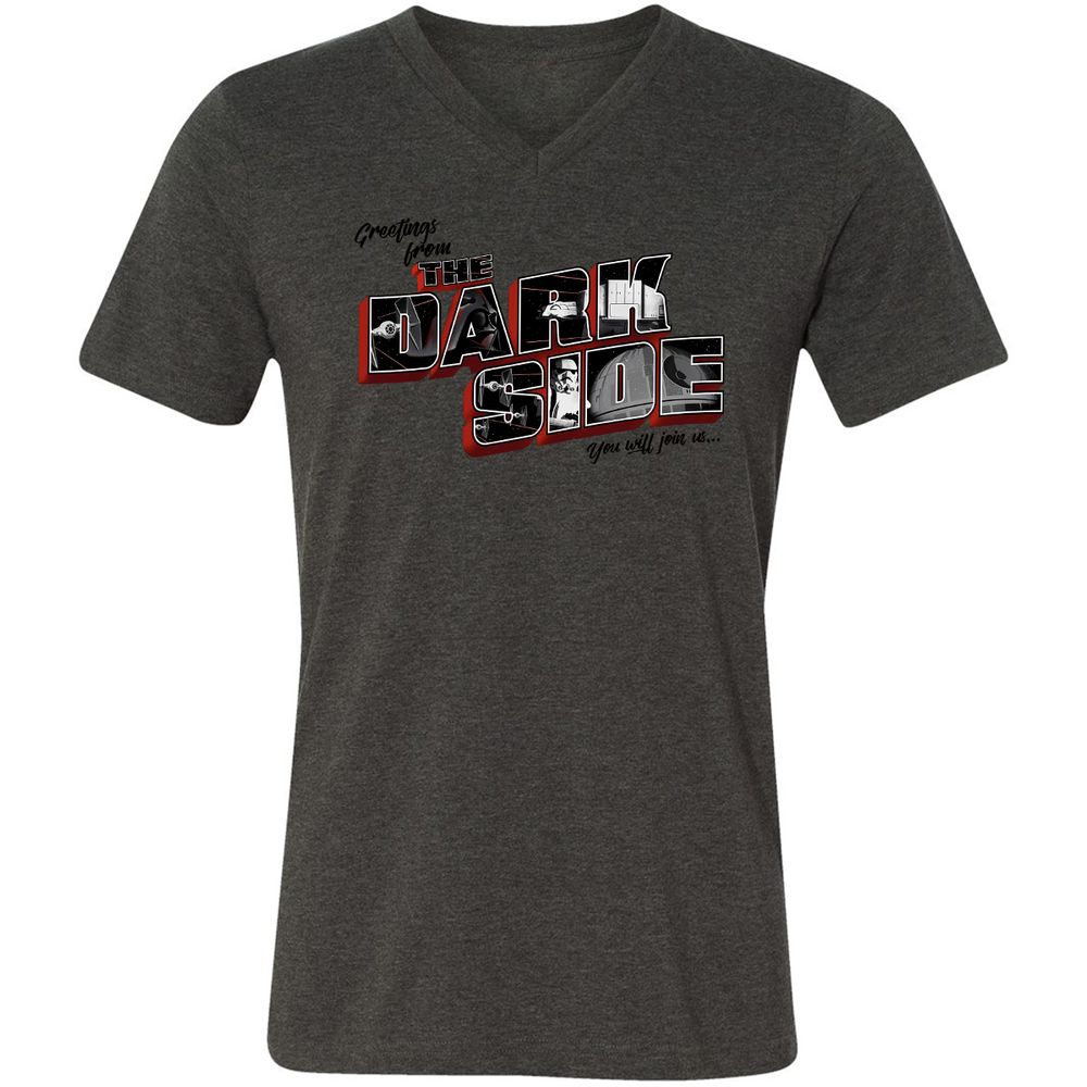 Unisex V-Neck T-Shirt - GV6JQRG7 - Dark Grey Heather - 8