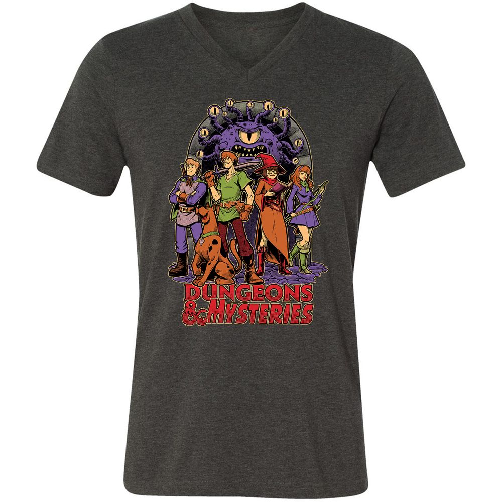 Unisex V-Neck T-Shirt - 8NA6RN17 - Dark Grey Heather - 8