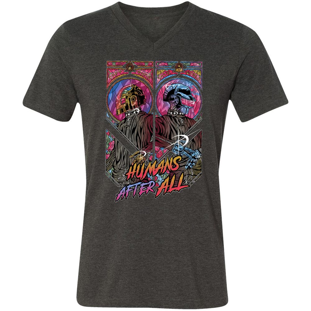 Unisex V-Neck T-Shirt - RLL1YKYK - Dark Grey Heather - 8