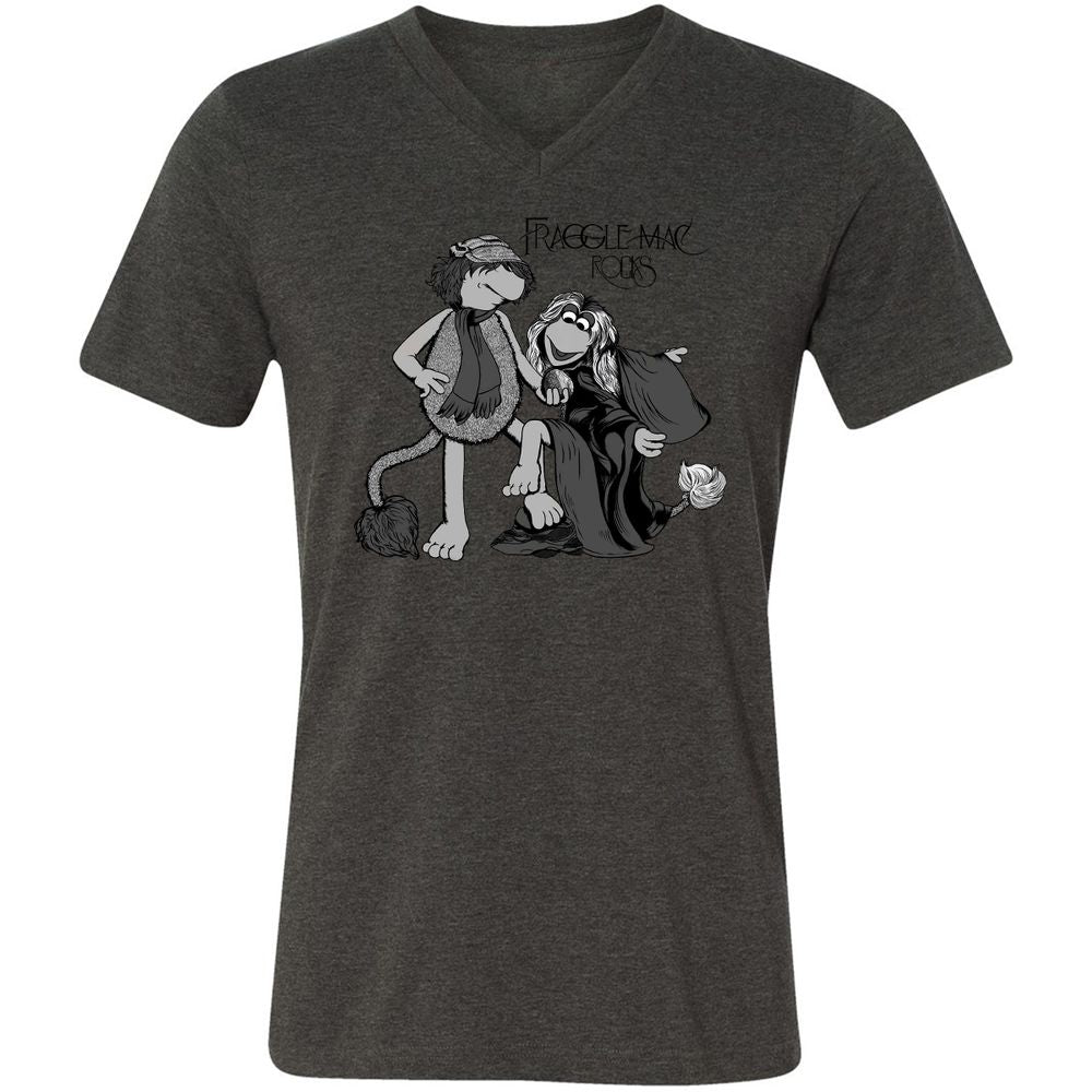 Unisex V-Neck T-Shirt - TBAC4MLE - Dark Grey Heather - 8