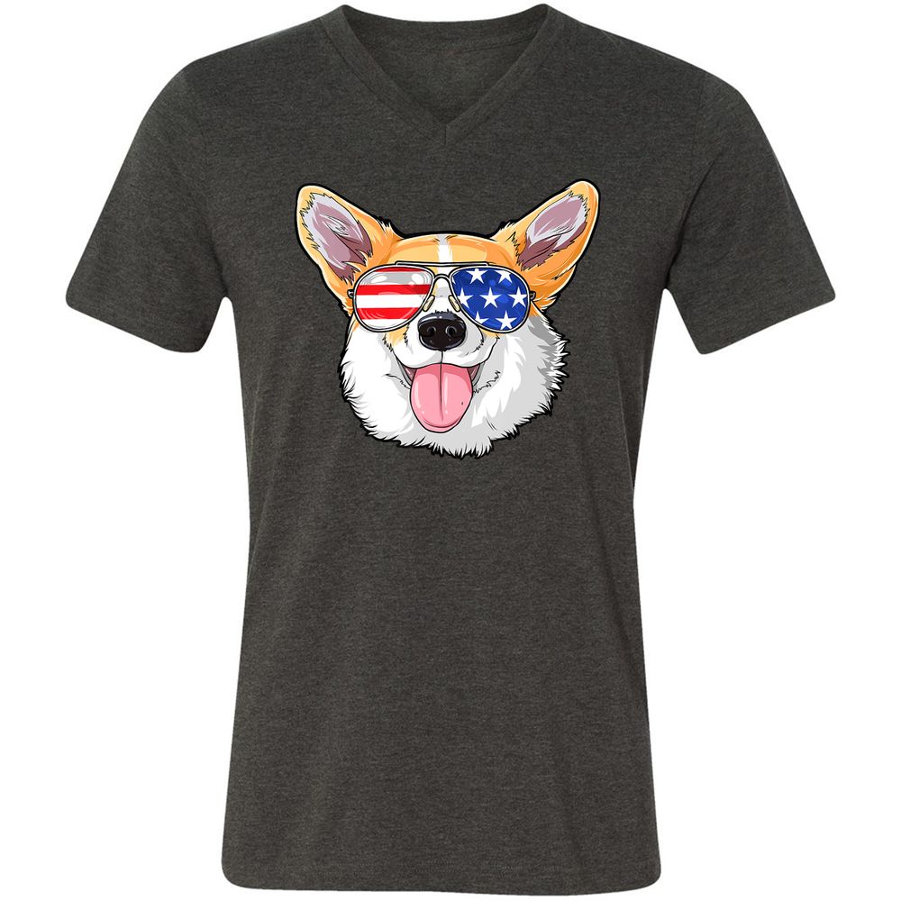 Unisex V-Neck T-Shirt - Z7UHBU8C - Dark Grey Heather - 8