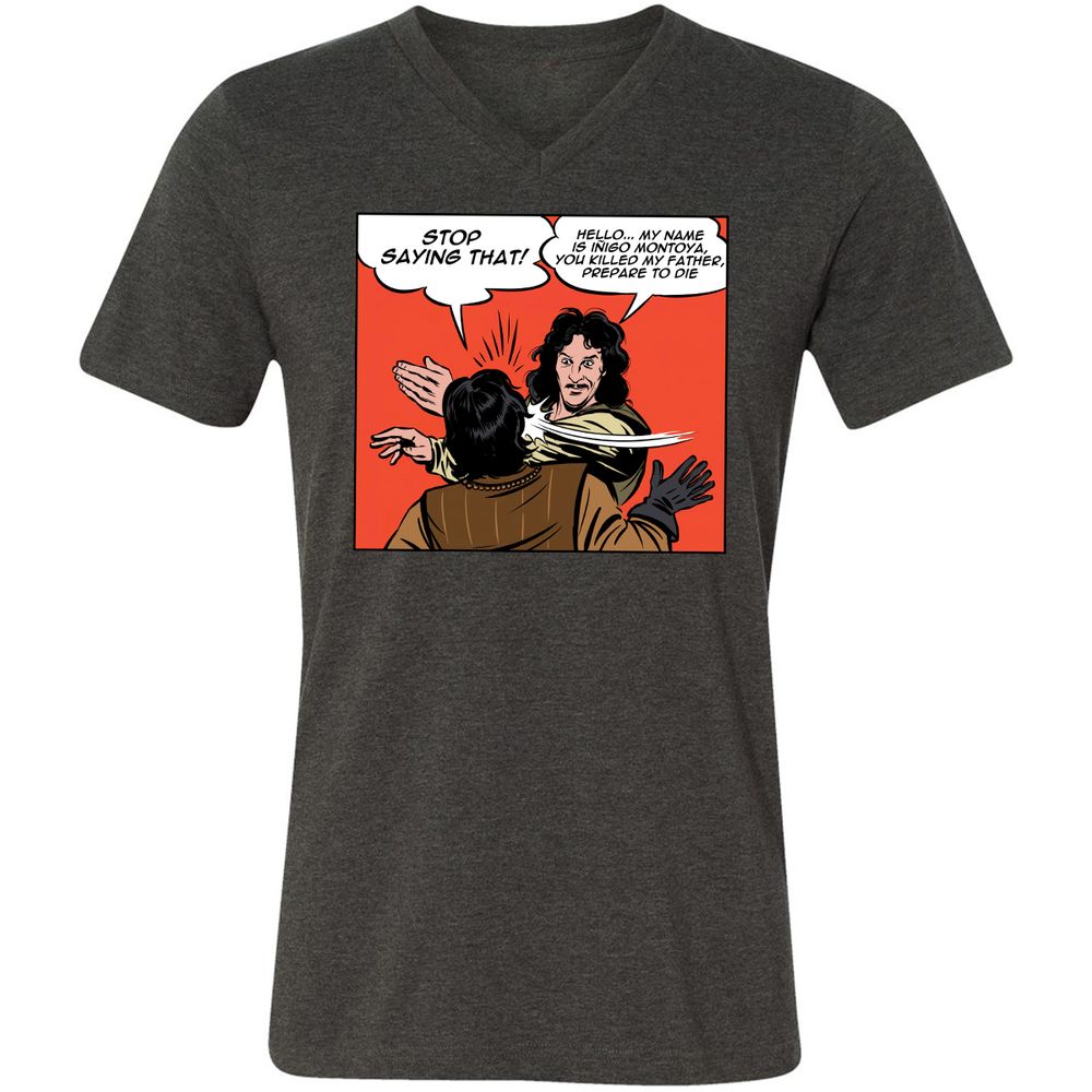 Unisex V-Neck T-Shirt - P96KFTP5 - Dark Grey Heather - 8