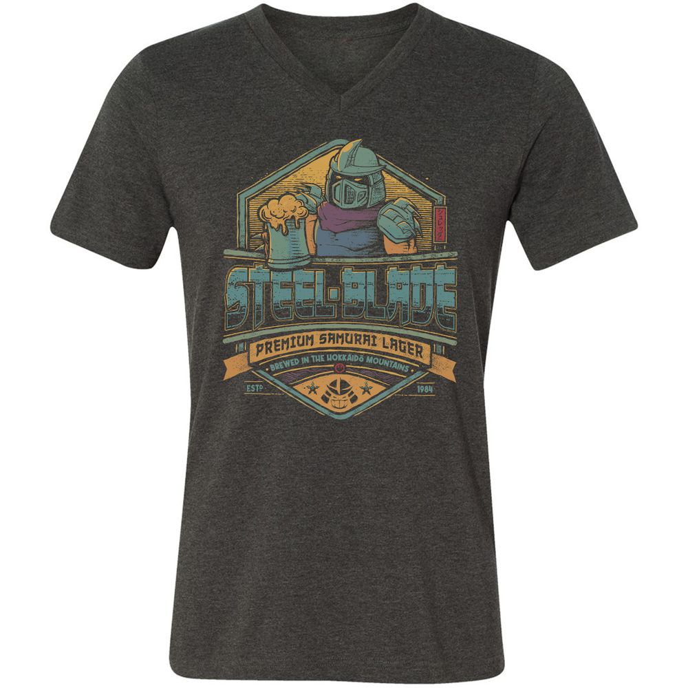 Unisex V-Neck T-Shirt - CQ81CDZS - Dark Grey Heather - 8