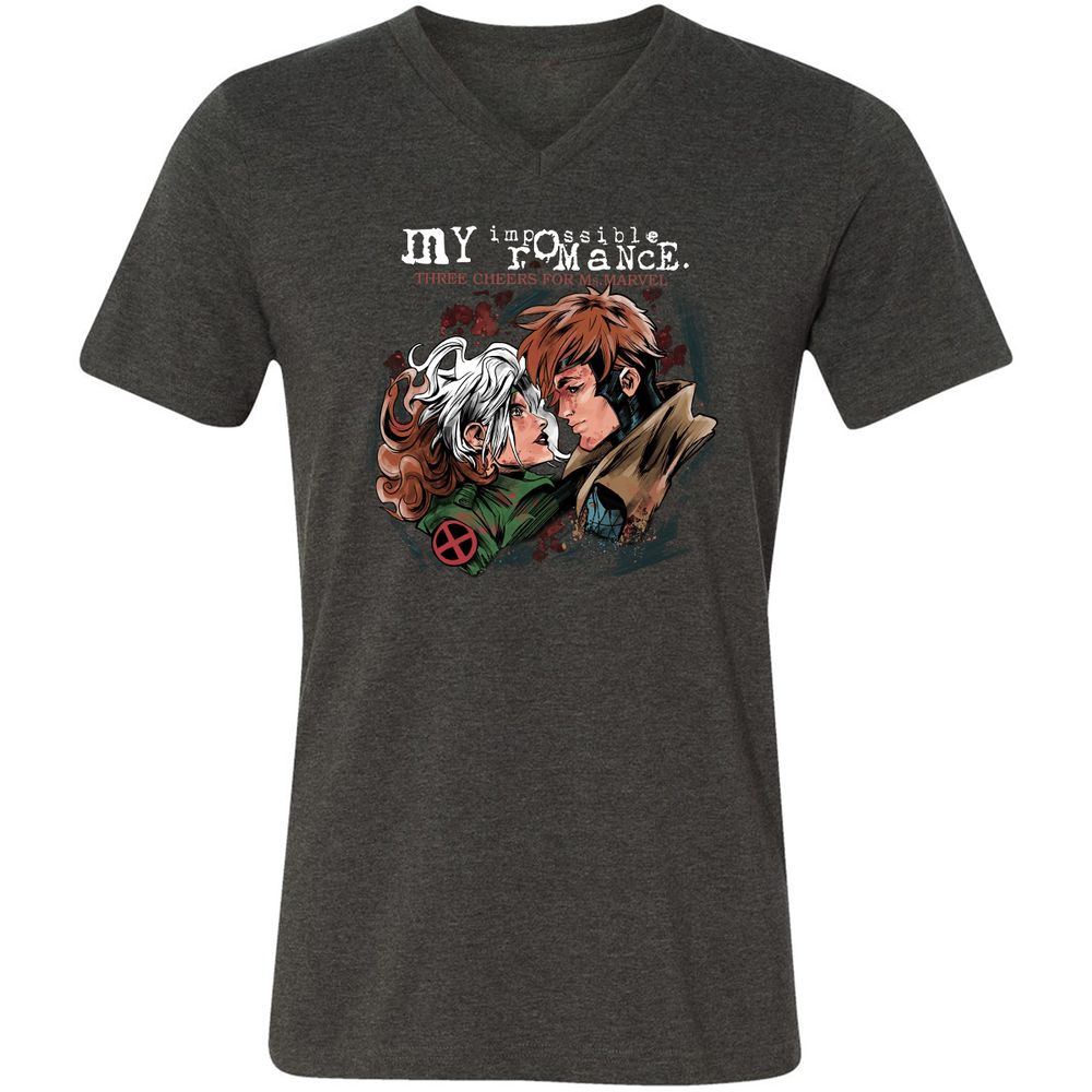 Unisex V-Neck T-Shirt - R79XZXU3 - Dark Grey Heather - 8