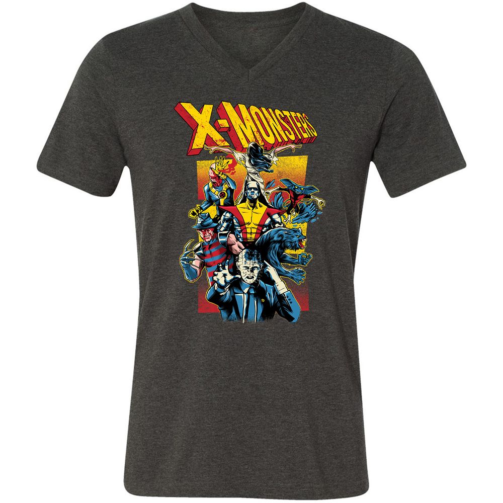 Unisex V-Neck T-Shirt - MDL3JVA7 - Dark Grey Heather - 8