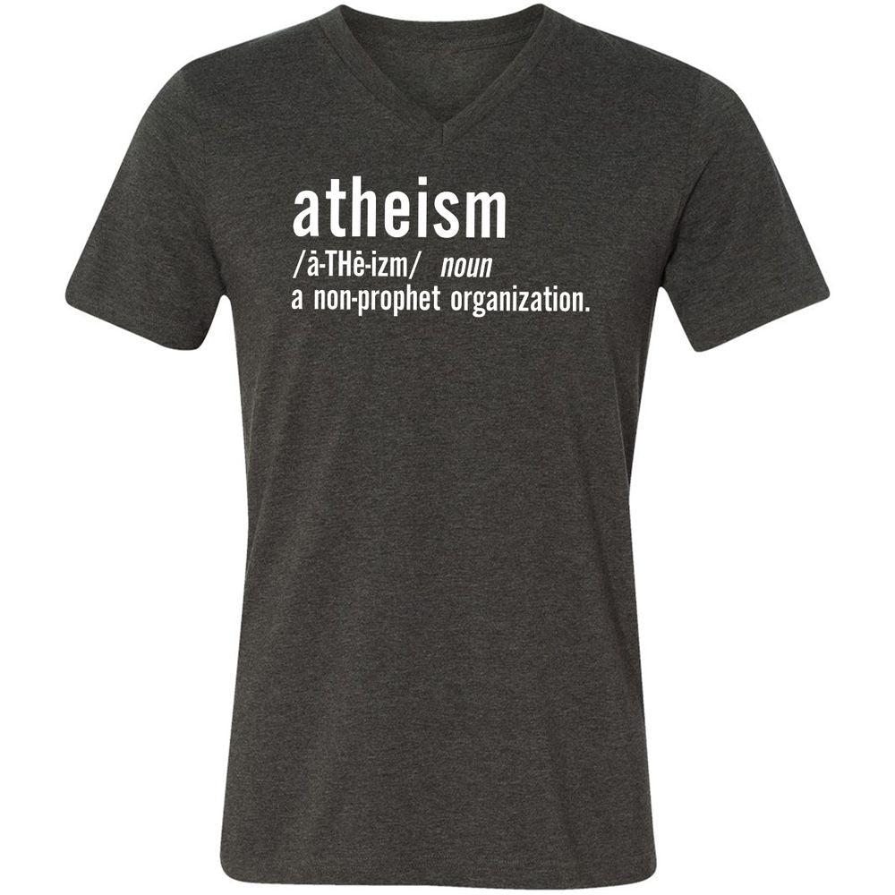 Unisex V-Neck T-Shirt - VLFQDVBP - Dark Grey Heather - 8