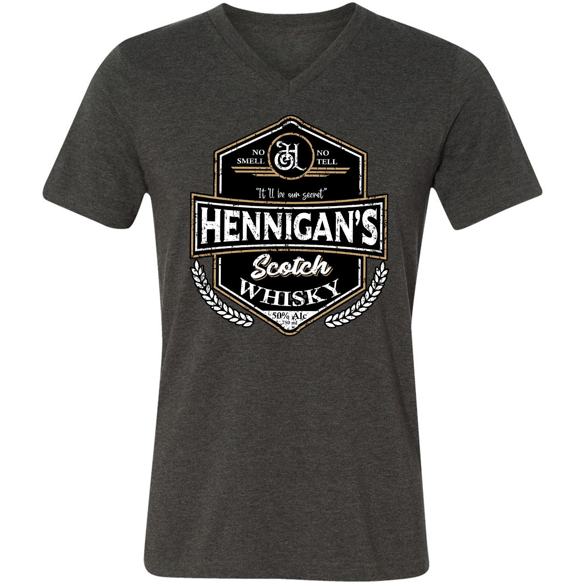 Unisex V-Neck T-Shirt - ZDZFCUSB - Dark Grey Heather - 8