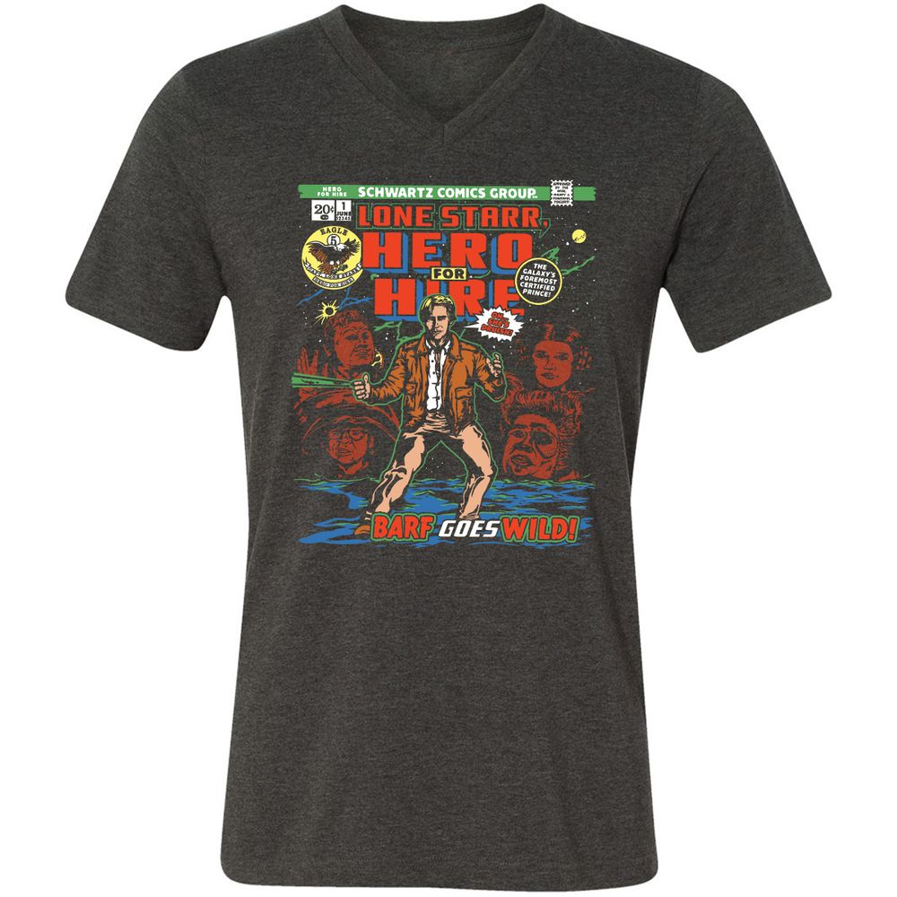 Unisex V-Neck T-Shirt - G9DLJXX4 - Dark Grey Heather - 8